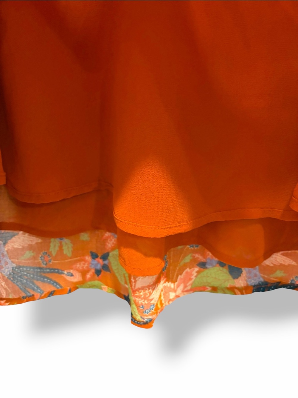 Anthropologie Maeve Orange Floral Boho Smocked Sleeve Blouse Top Size Medium - Picture 8 of 15